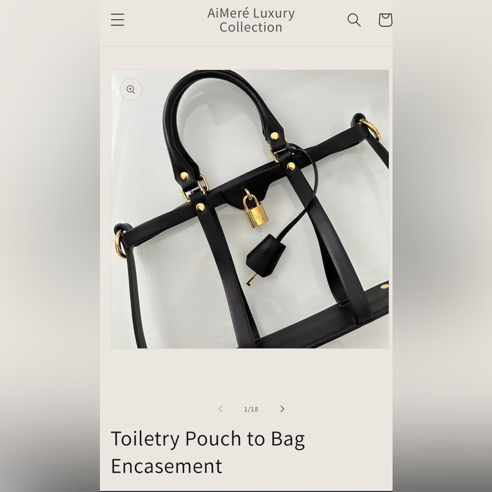 Aimere Luxury Toiletry 26 pouch to Bag encasement. BAG SOLD SEPARATELY.